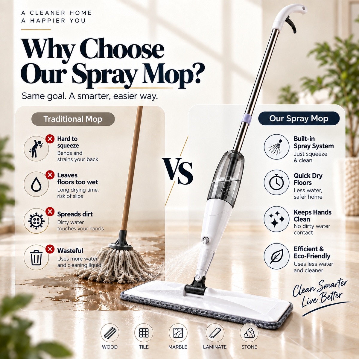 MistGlide™ 360° Spray Mop