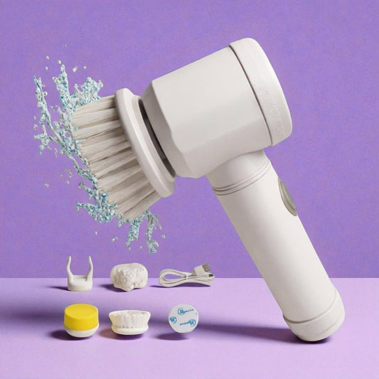 5 in 1 Handheld Bathroom Cleaning Brush Scrubber with Charging Cord