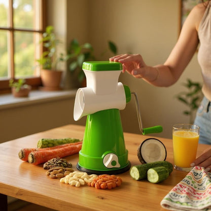 4 in 1 Drum Grater Shredder Slicer for Vegetable, Fruits, Chocolate, Dry Fruits, Salad Maker