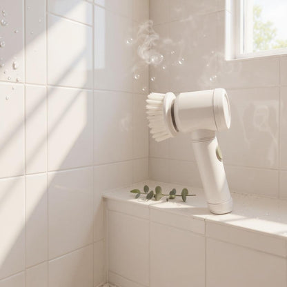 5 in 1 Handheld Bathroom Cleaning Brush Scrubber with Charging Cord