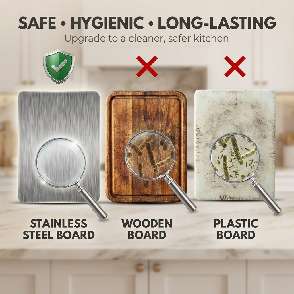 Anti-Bacterial Stainless Steel Cutting Board
