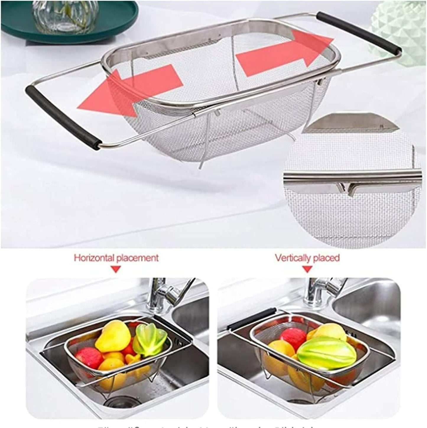 Stainless Steel Colander (Oval Shape, Big Size)