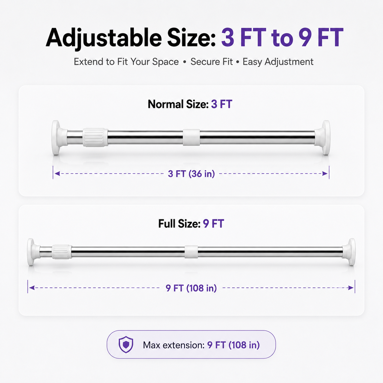 SmartFit Drill-Free Adjustable Rod