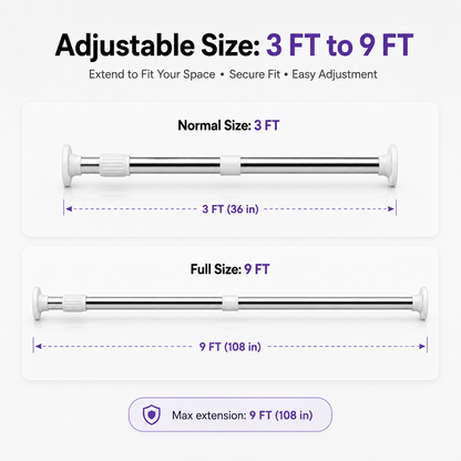 SmartFit Drill-Free Adjustable Rod