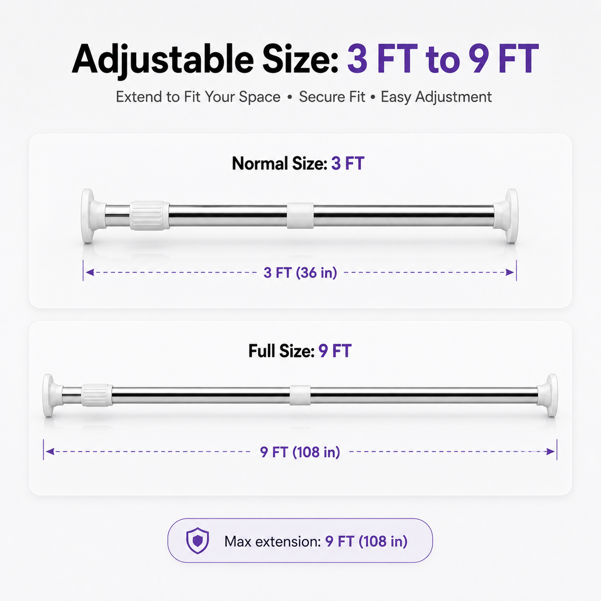 SmartFit Drill-Free Adjustable Rod