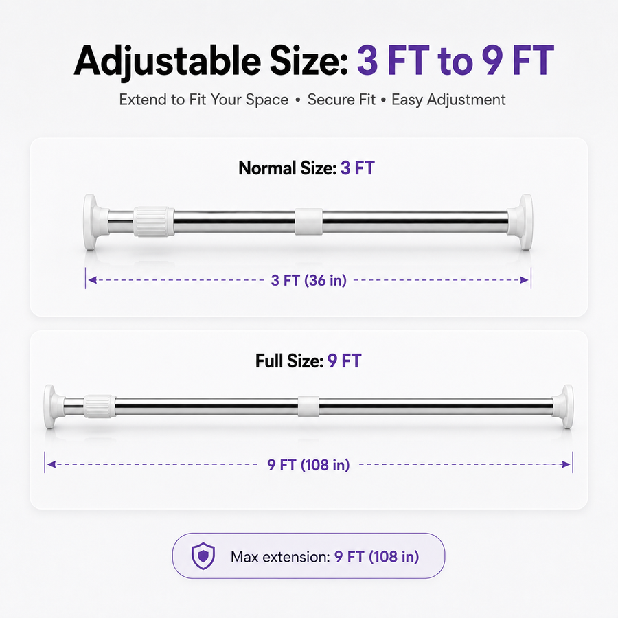 SmartFit Drill-Free Adjustable Rod