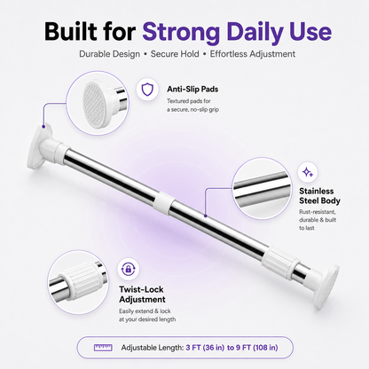 SmartFit Drill-Free Adjustable Rod