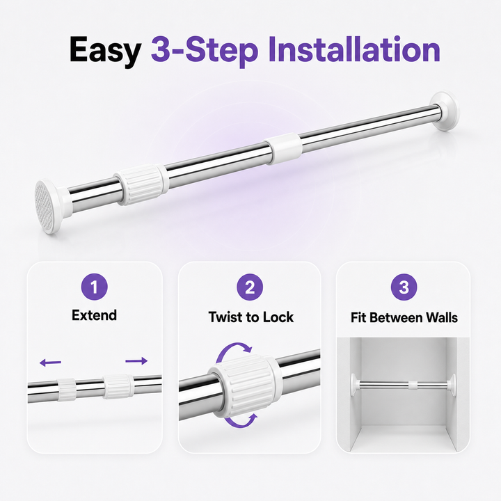 SmartFit Drill-Free Adjustable Rod
