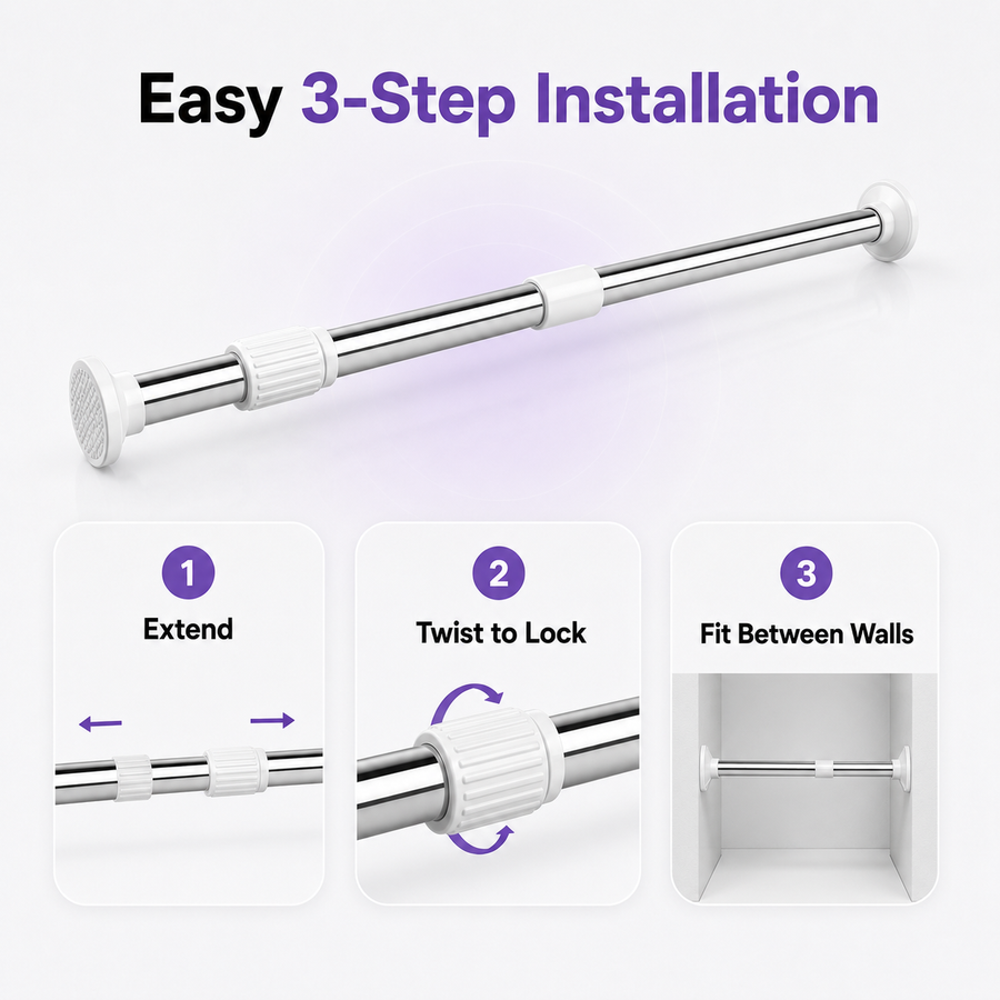 SmartFit Drill-Free Adjustable Rod