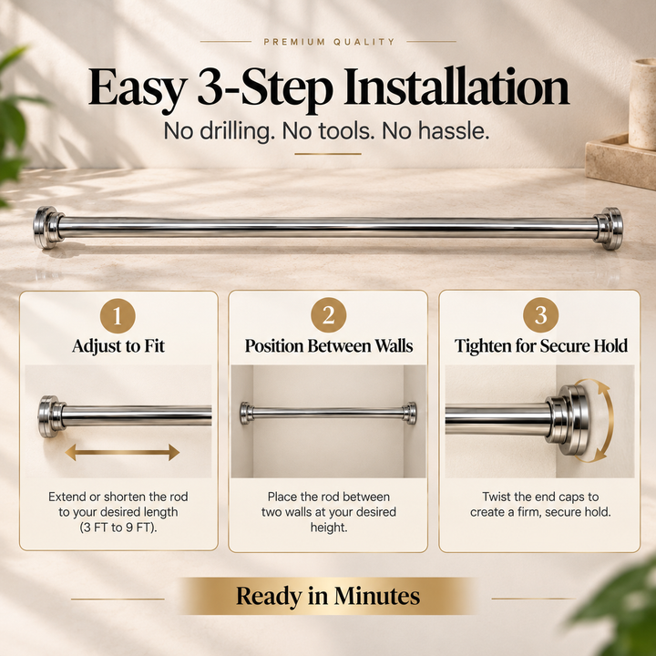 SmartFit Drill-Free Adjustable Rod