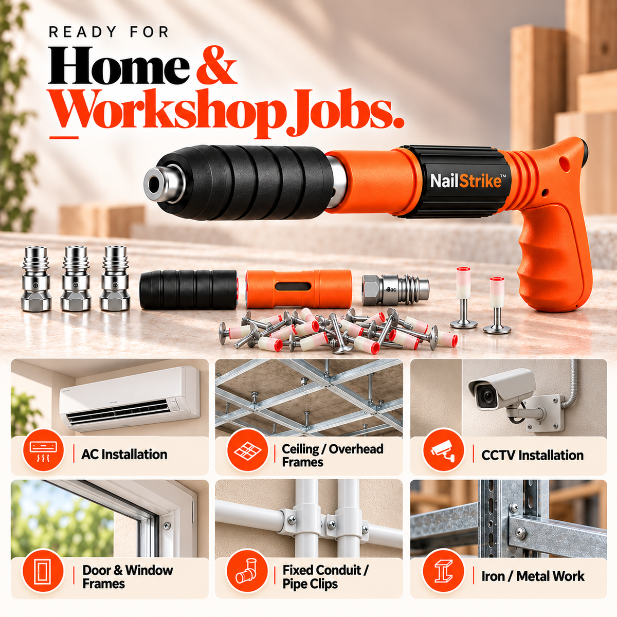 NailStrike™ Heavy-Duty Manual Nail Gun Set