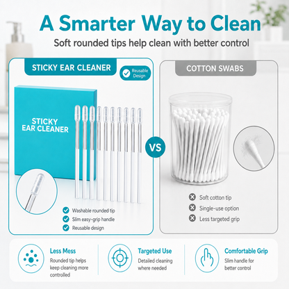 EarGlide – 24Pcs Reusable Silicone Ear Cleaner Sticks
