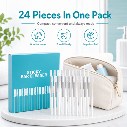 EarGlide – 24Pcs Reusable Silicone Ear Cleaner Sticks
