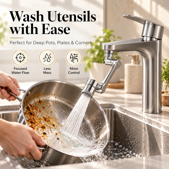 FlowTwist™ - Universal Fit 360° Rotating Faucet Extender
