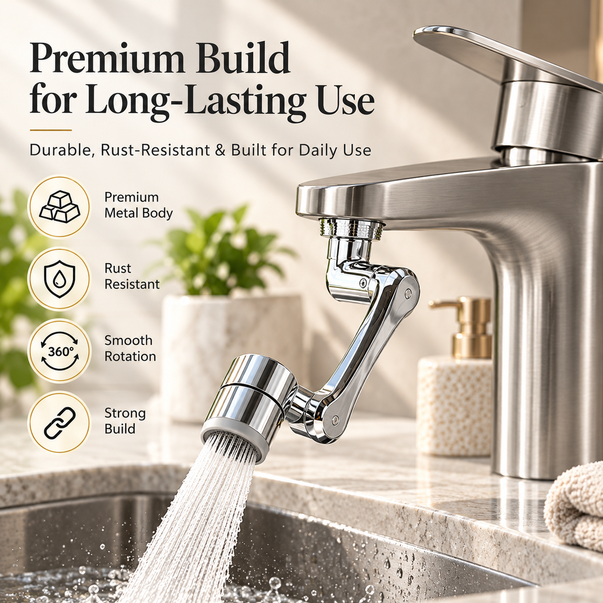 FlowTwist™ - Universal Fit 360° Rotating Faucet Extender