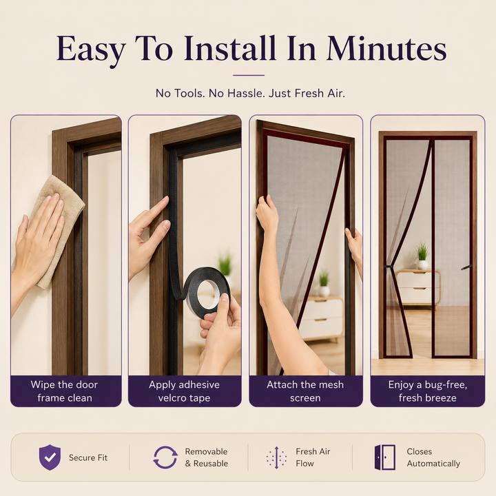 BreezeShield™ Auto-Close Magnetic Door Shield