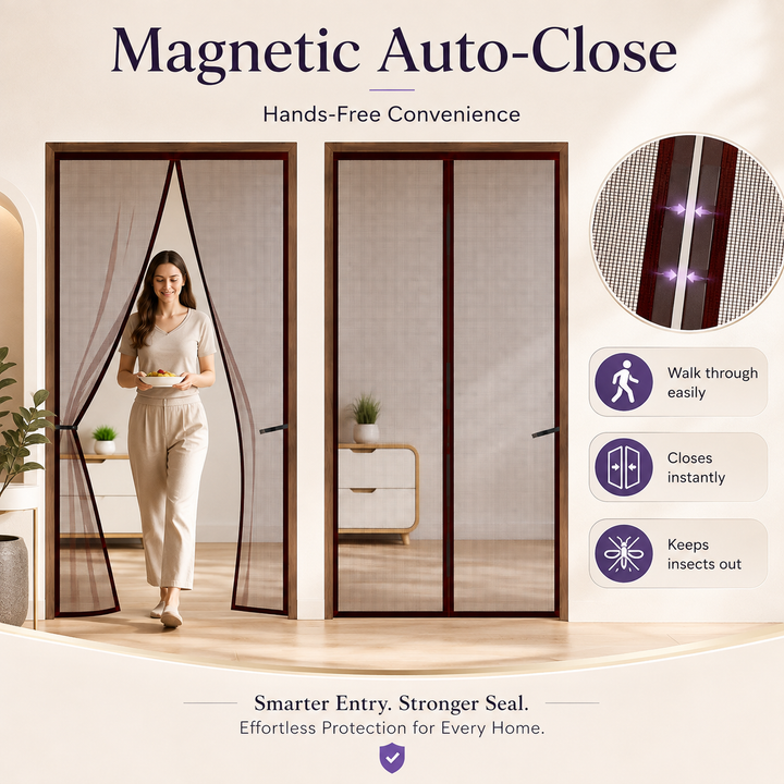 BreezeShield™ Auto-Close Magnetic Door Shield