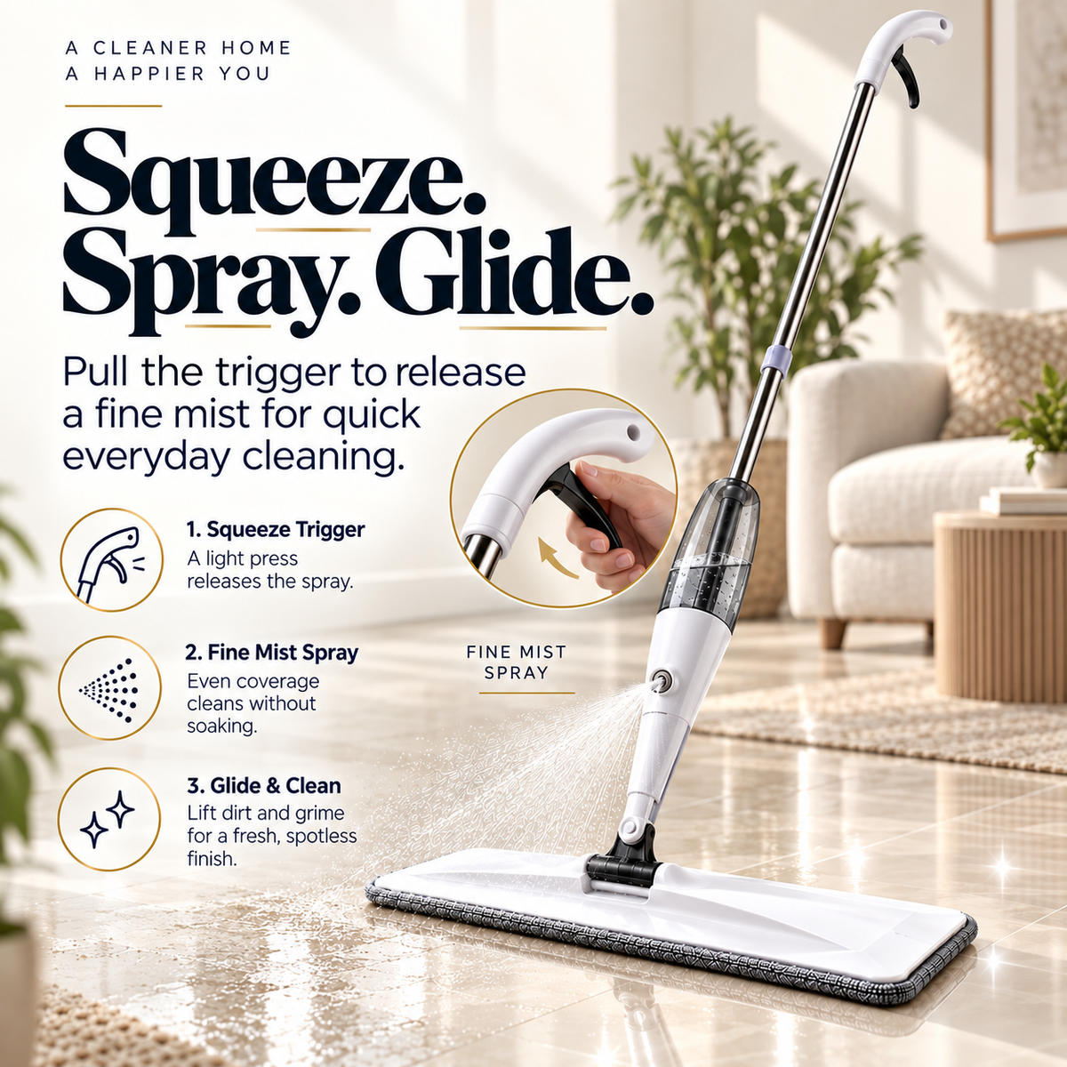 MistGlide™ 360° Spray Mop