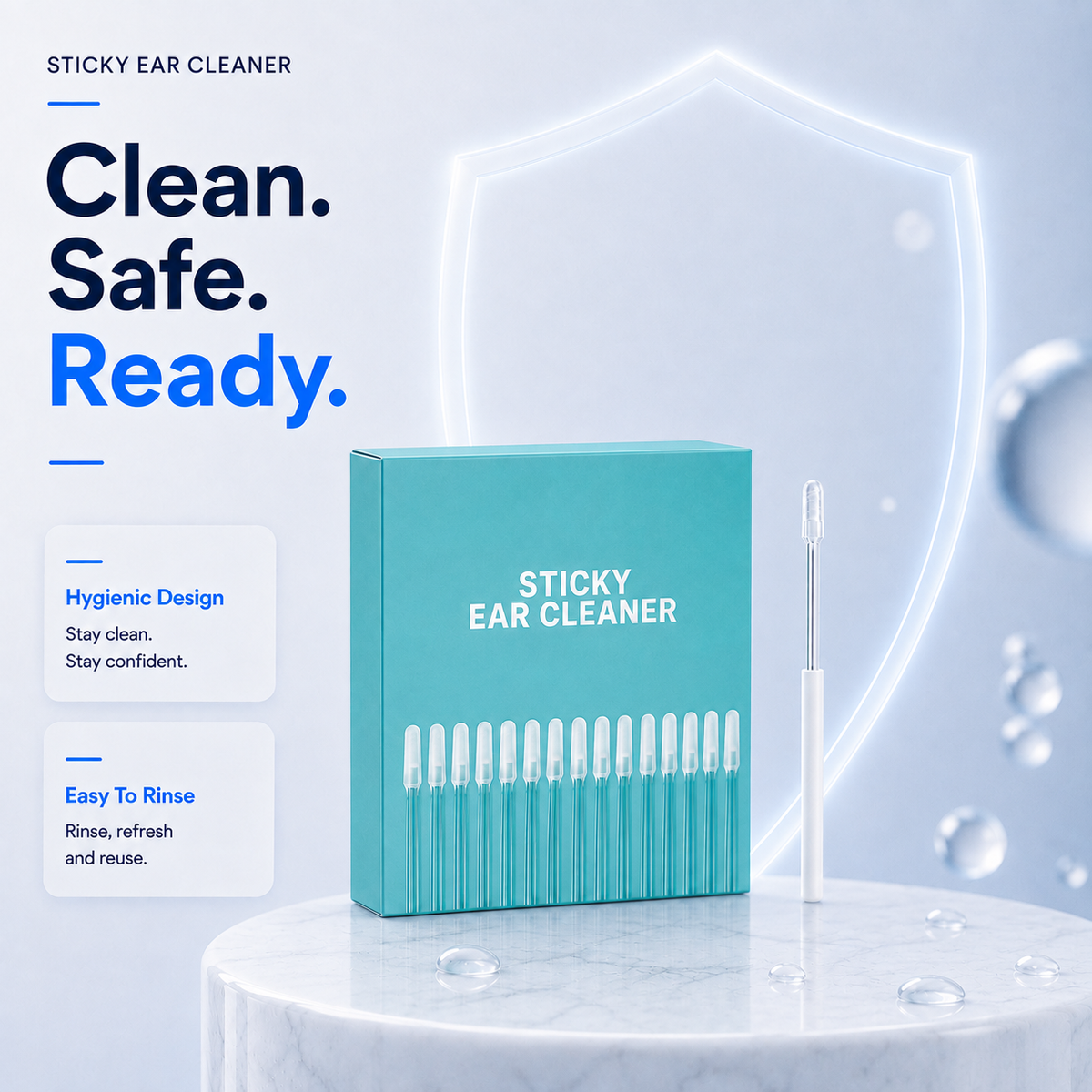 EarGlide – 24Pcs Reusable Silicone Ear Cleaner Sticks
