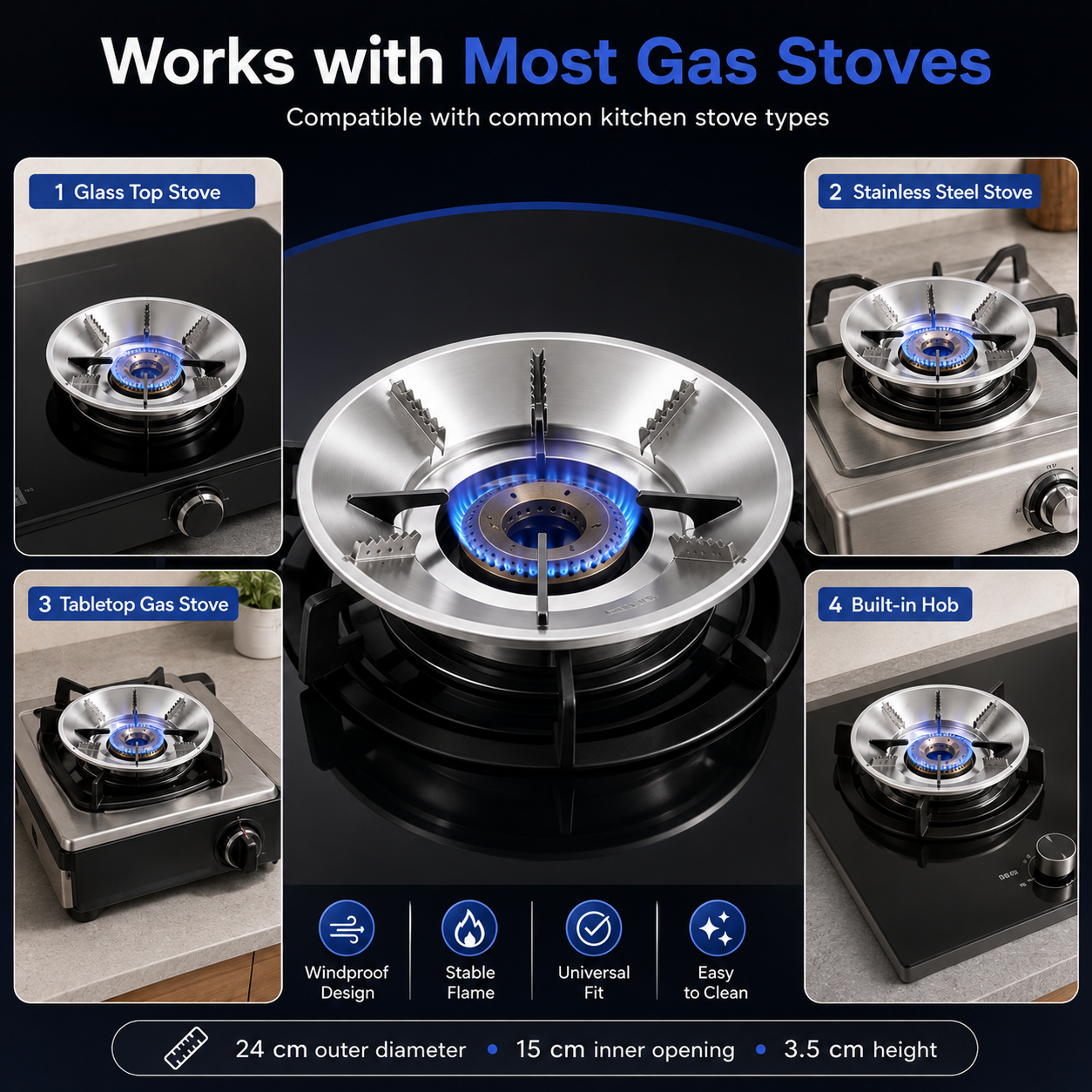 FlameGuard – Gas Saver Burner Ring (Pack of 2)