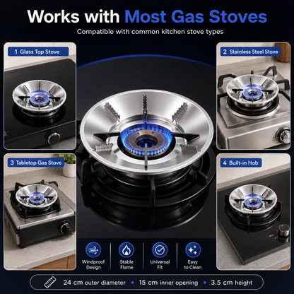 FlameGuard – Gas Saver Burner Ring (Pack of 2)