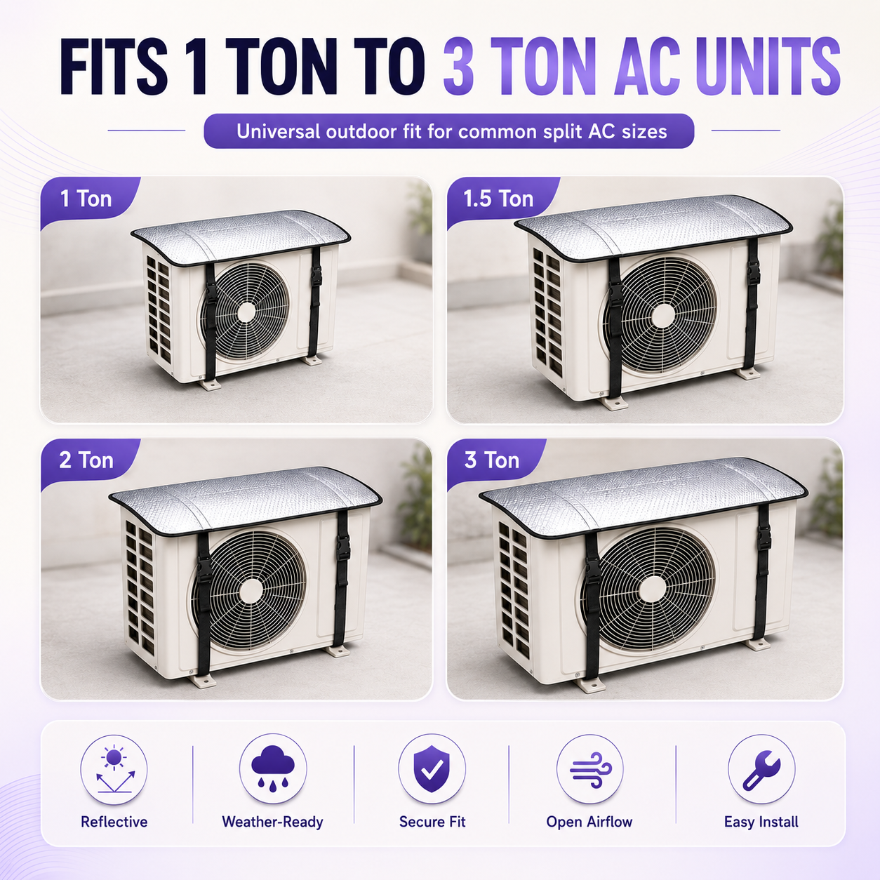 CoolGuard AC Outdoor Unit Cover– Universal Fit