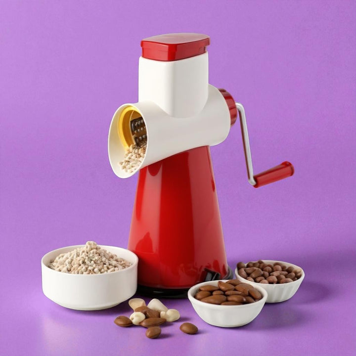 4 in 1 Drum Grater Shredder Slicer for Vegetable, Fruits, Chocolate, Dry Fruits, Salad Maker